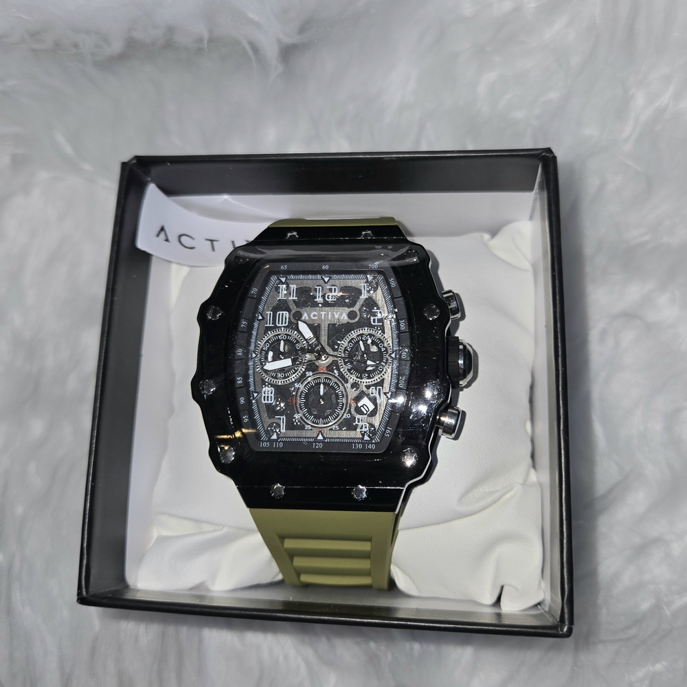 Invicta Activa X Black Dial with Olive Green Strap Men's Watch 44.3 mm